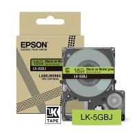 Epson LK-5GBJ black on green matte tape, 18mm (original Epson) C53S672078 084412