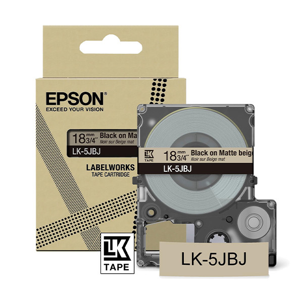 Epson LK-5JBJ black on beige matte tape, 18mm (original Epson) C53S672091 084436 - 1