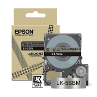Epson LK-5SBM black on metallic silver tape, 18mm (original Epson) C53S672094 084442