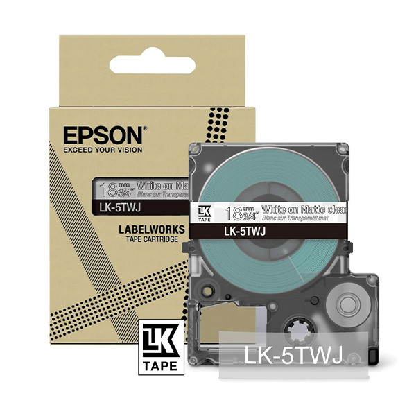 Epson LK-5TWJ white on transparent matte tape, 18mm (original Epson) C53S672069 084396 - 1