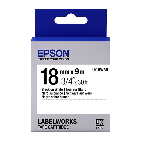 Epson LK-5WBN black on white tape, 18mm (original  Epson) C53S655006 083152 - 1