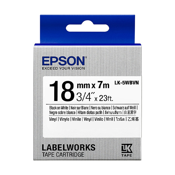 Epson LK-5WBVN black on white tape 18mm (original Epson) C53S655027 084350 - 1