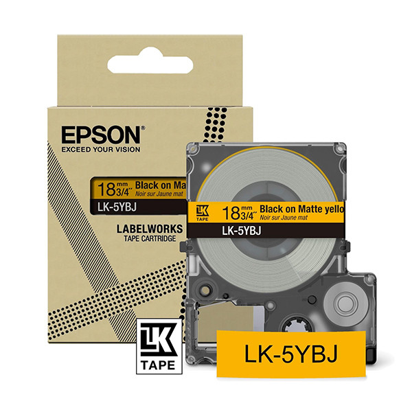 Epson LK-5YBJ black on yellow matte tape, 18mm (original Epson) C53S672075 084406 - 1