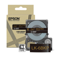 Epson LK-6BKP gold on metallic black tape, 24mm (original Epson) C53S672096 084446