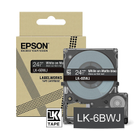 Epson LK-6BWJ white on black matte tape, 24mm (original Epson) C53S672084 084422