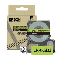Epson LK-6GBJ black on green matte tape, 24mm (original Epson) C53S672079 084472
