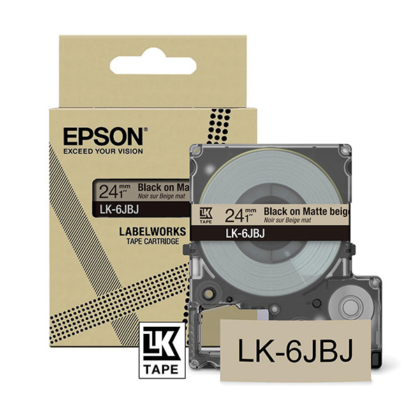 Epson LK-6JBJ black on beige matte tape, 24mm (original Epson) C53S672092 084438 - 1