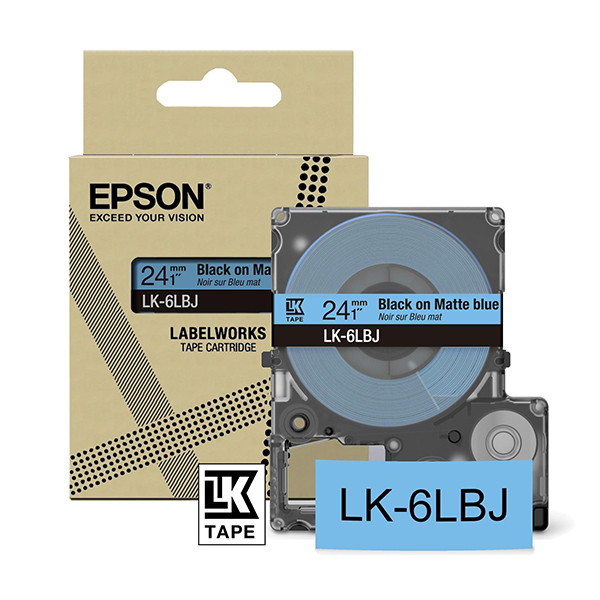 Epson LK-6LBJ black on blue matte tape, 24mm (original Epson) C53S672082 084418 - 1