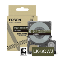 Epson LK-6QWJ white on khaki matte tape, 24mm (original Epson) C53S672090 084434