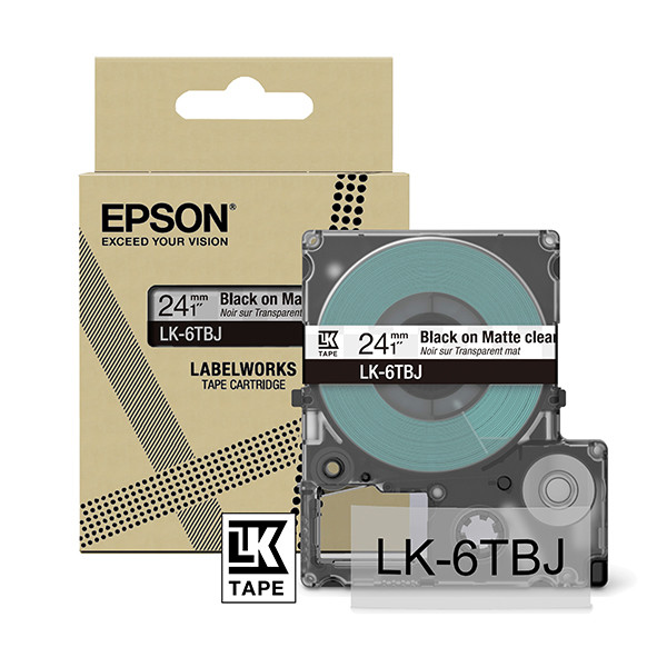 Epson LK-6TBJ black on transparent matte tape, 24mm (original Epson) C53S672067 084392 - 1