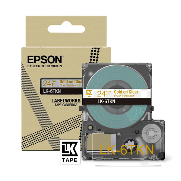 Epson LK-6TKN gold on metallic transparent tape, 24mm (original Epson) C53S672098 084450 - 1
