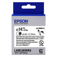 Epson LK-6WBA14 heat shrink tube black on white 14 mm (original) C53S656903 084300