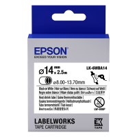 Epson LK-6WBA14 heat shrink tube black on white 14 mm (original Epson) 084300