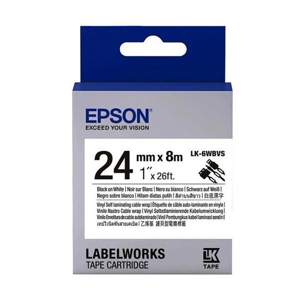 Epson LK-6WBVS black on white cable tape, 24mm (original Epson) C53S656022 084362 - 1