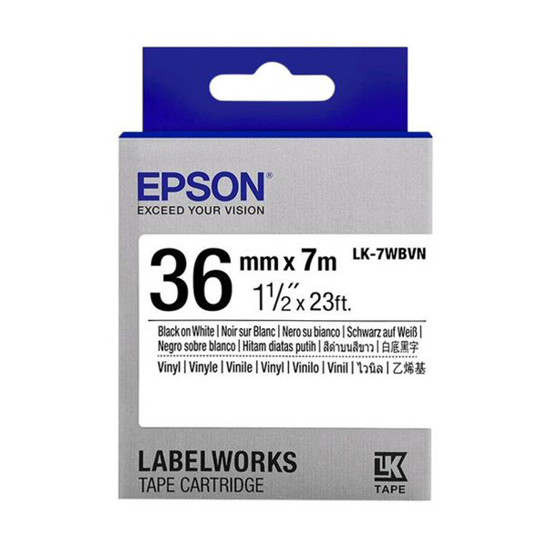 Epson LK-7WBVN black on white tape, 36mm (original Epson) C53S657012 084358 - 1