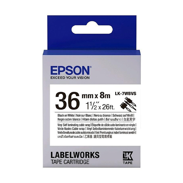 Epson LK-7WBVS black on white cable tape, 36mm (original Epson) C53S657014 084364 - 1