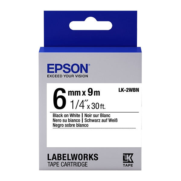 Epson LK 2WBN standard black on white tape, 6mm (original Epson) C53S652003 083162 - 1