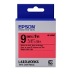 Epson LK 3RBP black on pastel red tape, 9mm (original)