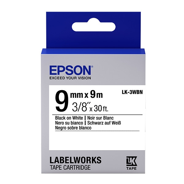 Epson LK 3WBN standard black on white tape, 9mm (original Epson) C53S653003 083178 - 1