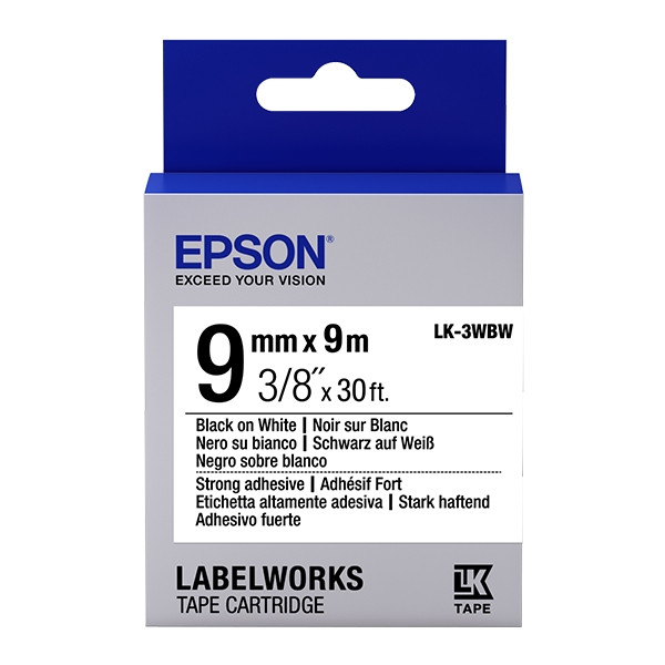 Epson LK 3WBW adhesive black on white tape, 9mm (original) C53S653007 083172 - 1
