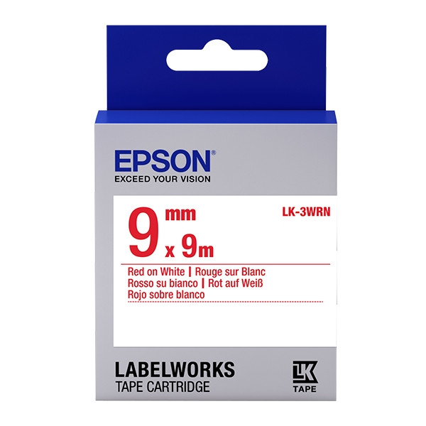Epson LK 3WRN standard red on white tape, 9mm (original) C53S653008 083180 - 1