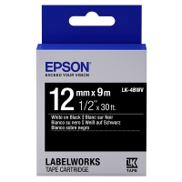 Epson LK 4BWV vivid white on black tape, 12mm (original) C53S654009 083212