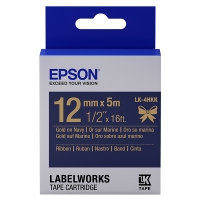 Epson LK 4HKK gold on navy blue satin ribbon tape, 12mm (original Epson) 083220