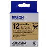 Epson LK 4KBK black on gold satin ribbon tape, 12mm (original) 083218 - 1