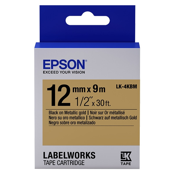 Epson LK 4KBM black on metallic gold tape, 12mm (original Epson) 083206 - 1