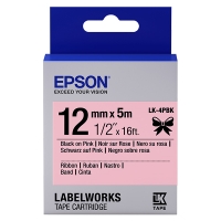 Epson LK 4PBK black on pink satin ribbon tape, 12mm (original Epson) 083224