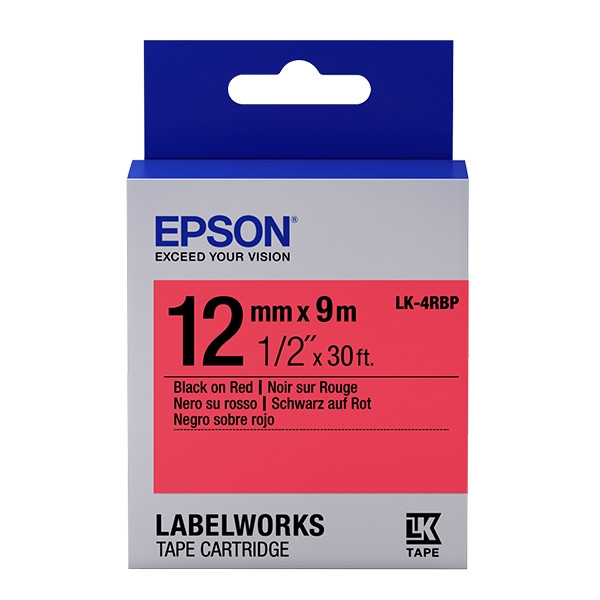 Epson LK 4RBP black on pastel red tape, 12mm (original) C53S654007 083182 - 1