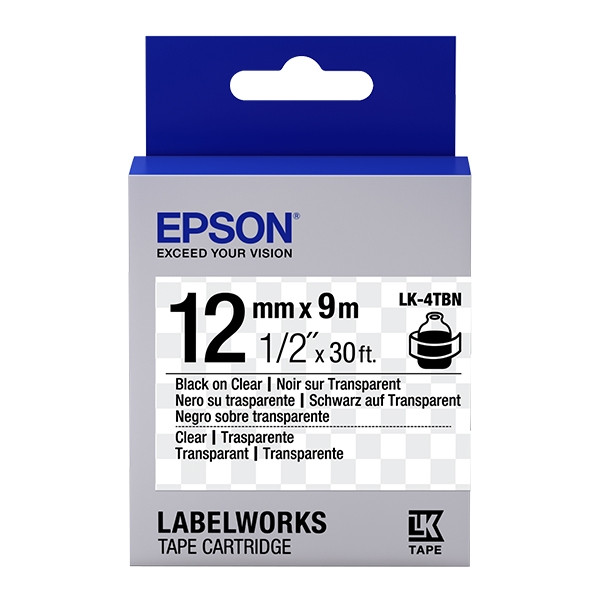 Epson LK 4TBN black on transparent tape, 12mm (original Epson) 083186 - 1