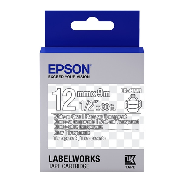 Epson LK 4TWN white on transparent tape, 12mm (original) C53S654013 083188 - 1