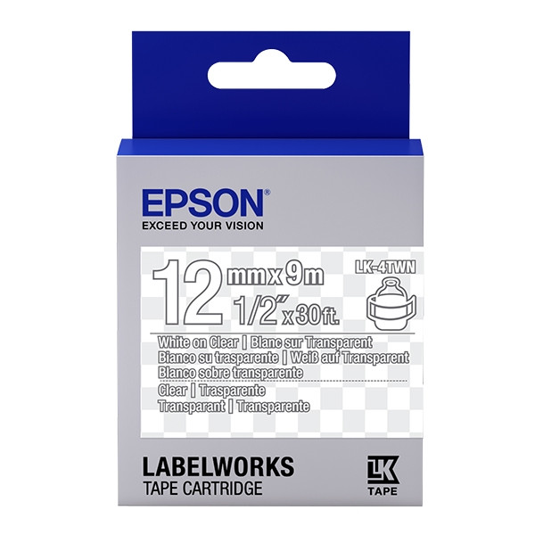 Epson LK 4TWN white on transparent tape, 12mm (original Epson) 083188 - 1