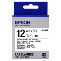 Epson LK 4WBB black on white paper tape, 12mm (original Epson) 083208
