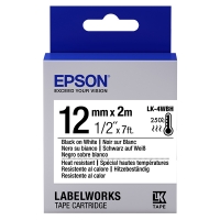 Epson LK 4WBH heat-resistant black on white tape, 12 mm (original) C53S654025 083210
