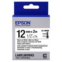 Epson LK 4WBH heat-resistant black on white tape, 12 mm (original Epson) 083210