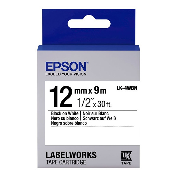 Epson LK 4WBN standard black on white tape, 12mm (original Epson) C53S654021 083198 - 1
