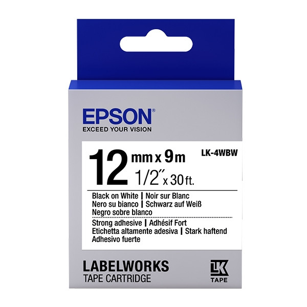 Epson LK 4WBW adhesive black on white tape, 12mm (original) C53S654016 083192 - 1