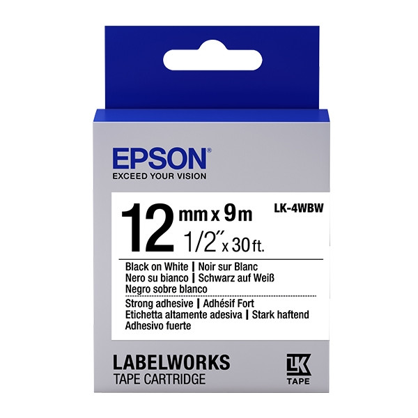 Epson LK 4WBW adhesive black on white tape, 12mm (original Epson) 083192 - 1