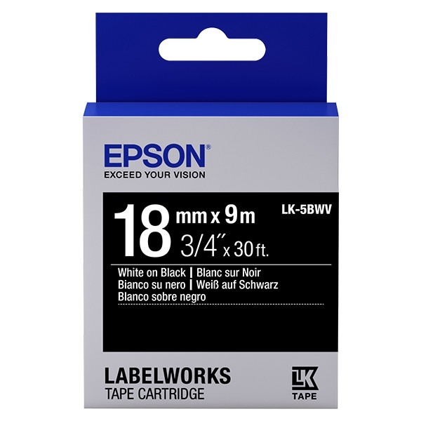 Epson LK 5BWV vivid white on black tape, 18mm (original) C53S655014 083252 - 1