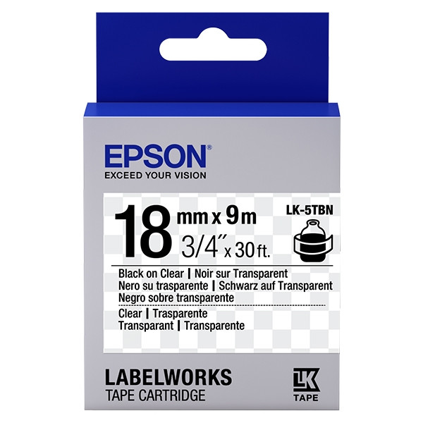 Epson LK 5TBN black on transparent tape, 18mm (original) C53S655008 083232 - 1