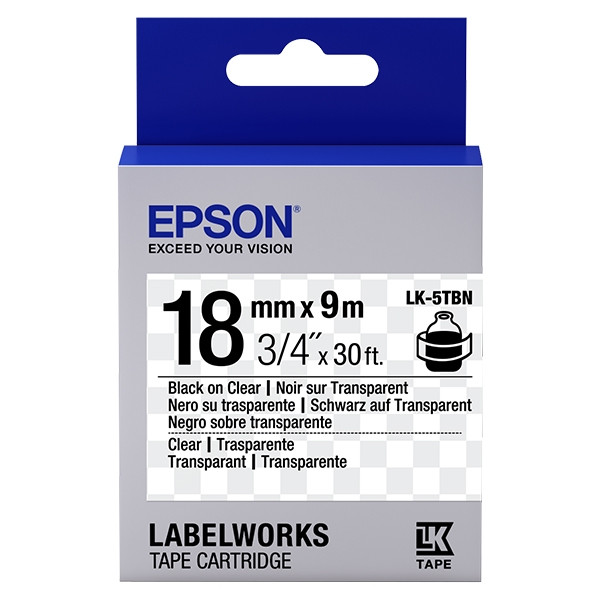 Epson LK 5TBN black on transparent tape, 18mm (original Epson) 083232 - 1