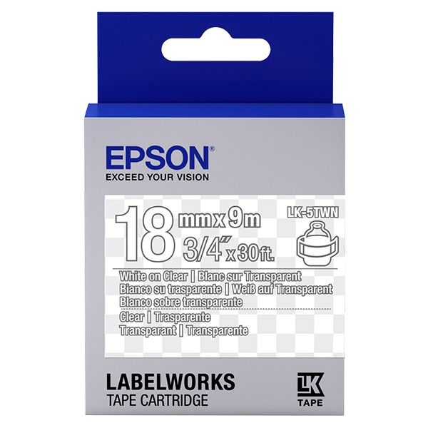 Epson LK 5TWN white on transparent tape, 18mm (original) C53S655009 083234 - 1