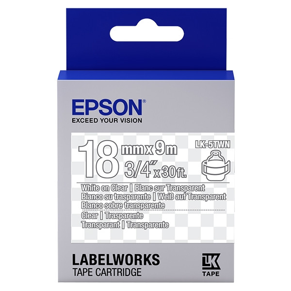 Epson LK 5TWN white on transparent tape, 18mm (original Epson) 083234 - 1