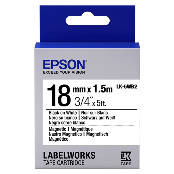 Epson LK 5WB2 black on white magnetic tape, 18mm (original) C53S655001 083258 - 1