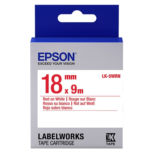 Epson LK 5WRN standard red on white tape, 18mm (original) C53S655007 083240 - 1