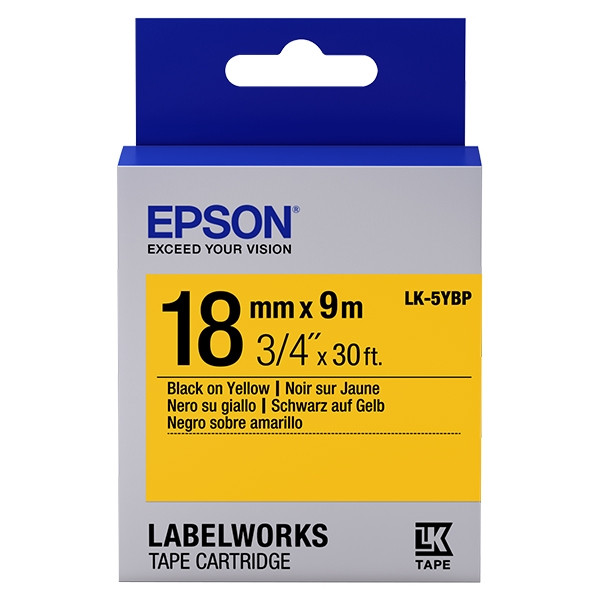 Epson LK 5YBP black on pastel yellow tape, 18mm (original) C53S655003 083238 - 1