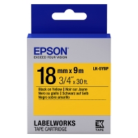 Epson LK 5YBP black on pastel yellow tape, 18mm (original) C53S655003 083238