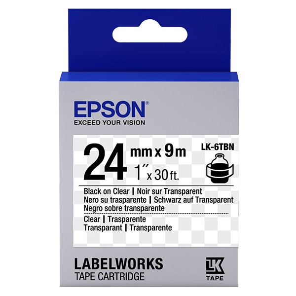 Epson LK 6TBN black on transparent tape, 24mm (original Epson) 083262 - 1
